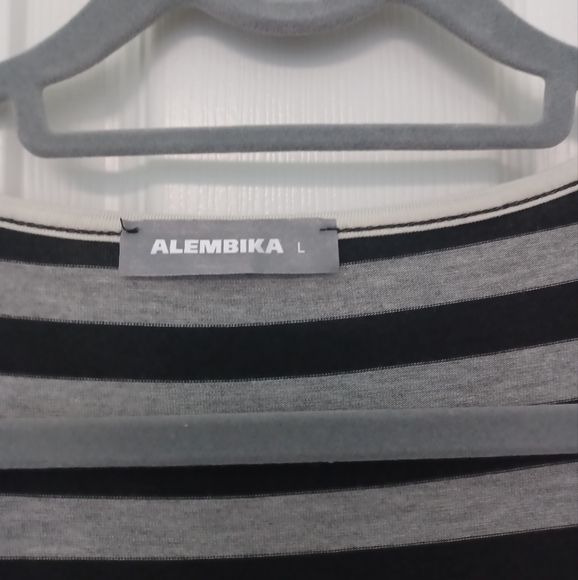 Alembika Black, Gray striped tunic top - Picture 3 of 3